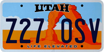 UT license plate Z270SV