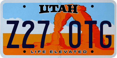 UT license plate Z270TG
