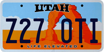 UT license plate Z270TI
