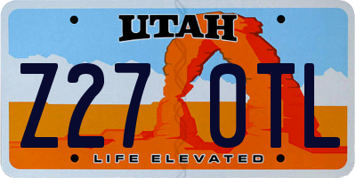 UT license plate Z270TL