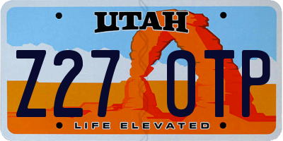 UT license plate Z270TP