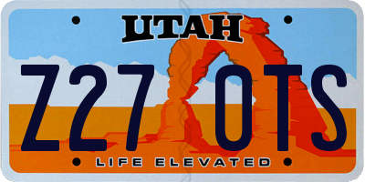 UT license plate Z270TS