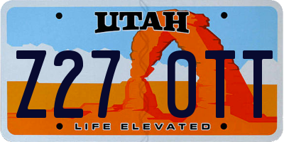 UT license plate Z270TT
