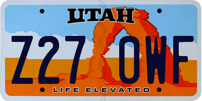 UT license plate Z270WF