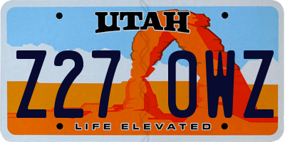 UT license plate Z270WZ