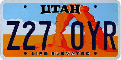 UT license plate Z270YR