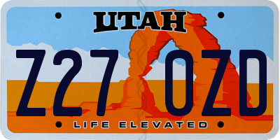 UT license plate Z270ZD
