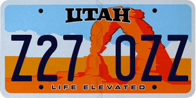 UT license plate Z270ZZ