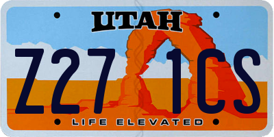 UT license plate Z271CS