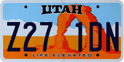 UT license plate Z271DN