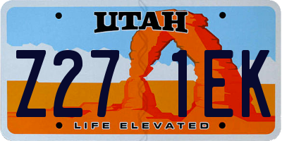 UT license plate Z271EK