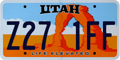 UT license plate Z271FF
