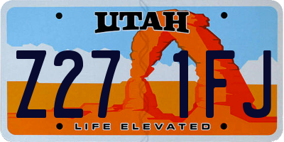 UT license plate Z271FJ