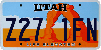 UT license plate Z271FN