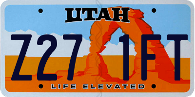 UT license plate Z271FT