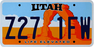 UT license plate Z271FW