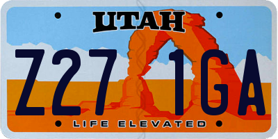 UT license plate Z271GA