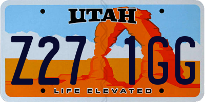 UT license plate Z271GG
