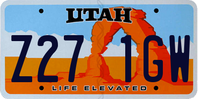 UT license plate Z271GW
