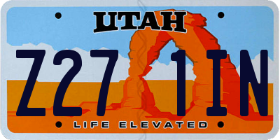 UT license plate Z271IN