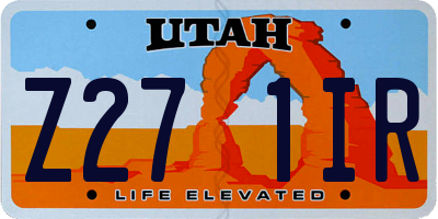 UT license plate Z271IR