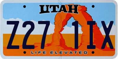 UT license plate Z271IX