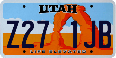 UT license plate Z271JB