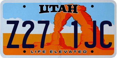 UT license plate Z271JC