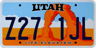 UT license plate Z271JL
