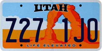 UT license plate Z271JO