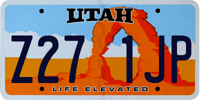 UT license plate Z271JP