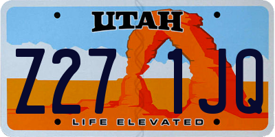 UT license plate Z271JQ