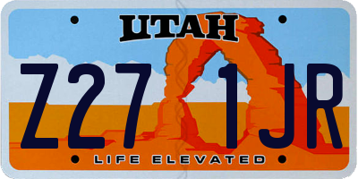 UT license plate Z271JR
