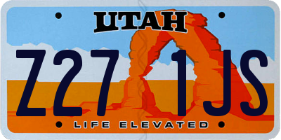 UT license plate Z271JS
