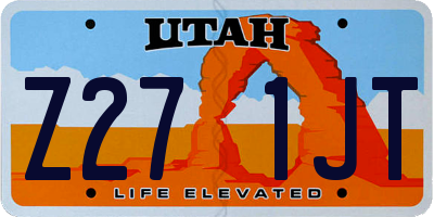UT license plate Z271JT