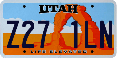 UT license plate Z271LN