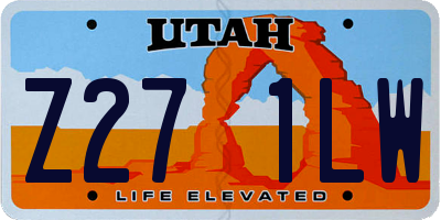 UT license plate Z271LW