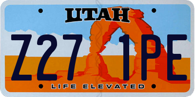 UT license plate Z271PE