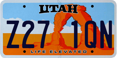UT license plate Z271QN
