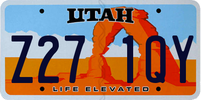 UT license plate Z271QY