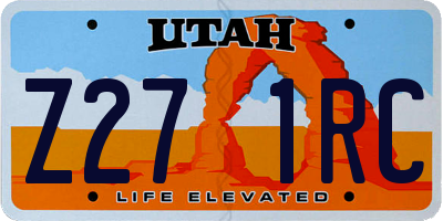 UT license plate Z271RC