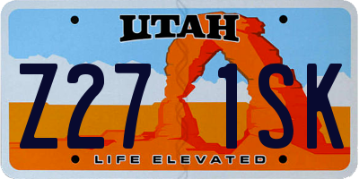 UT license plate Z271SK
