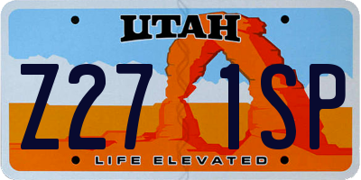 UT license plate Z271SP