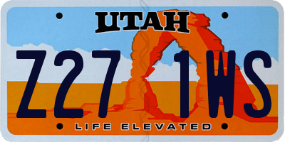 UT license plate Z271WS