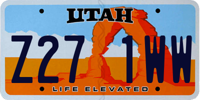 UT license plate Z271WW