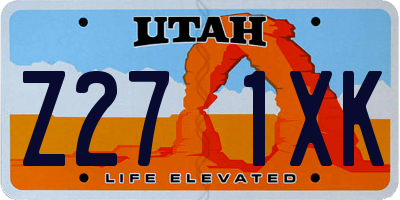 UT license plate Z271XK