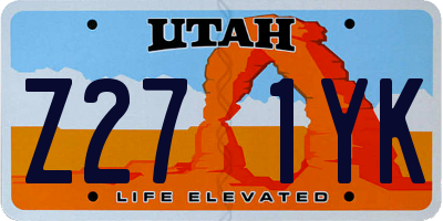 UT license plate Z271YK
