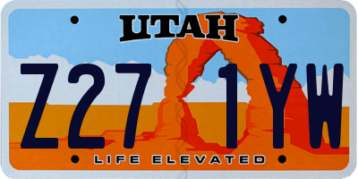 UT license plate Z271YW