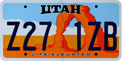 UT license plate Z271ZB