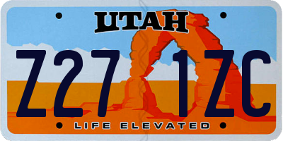 UT license plate Z271ZC